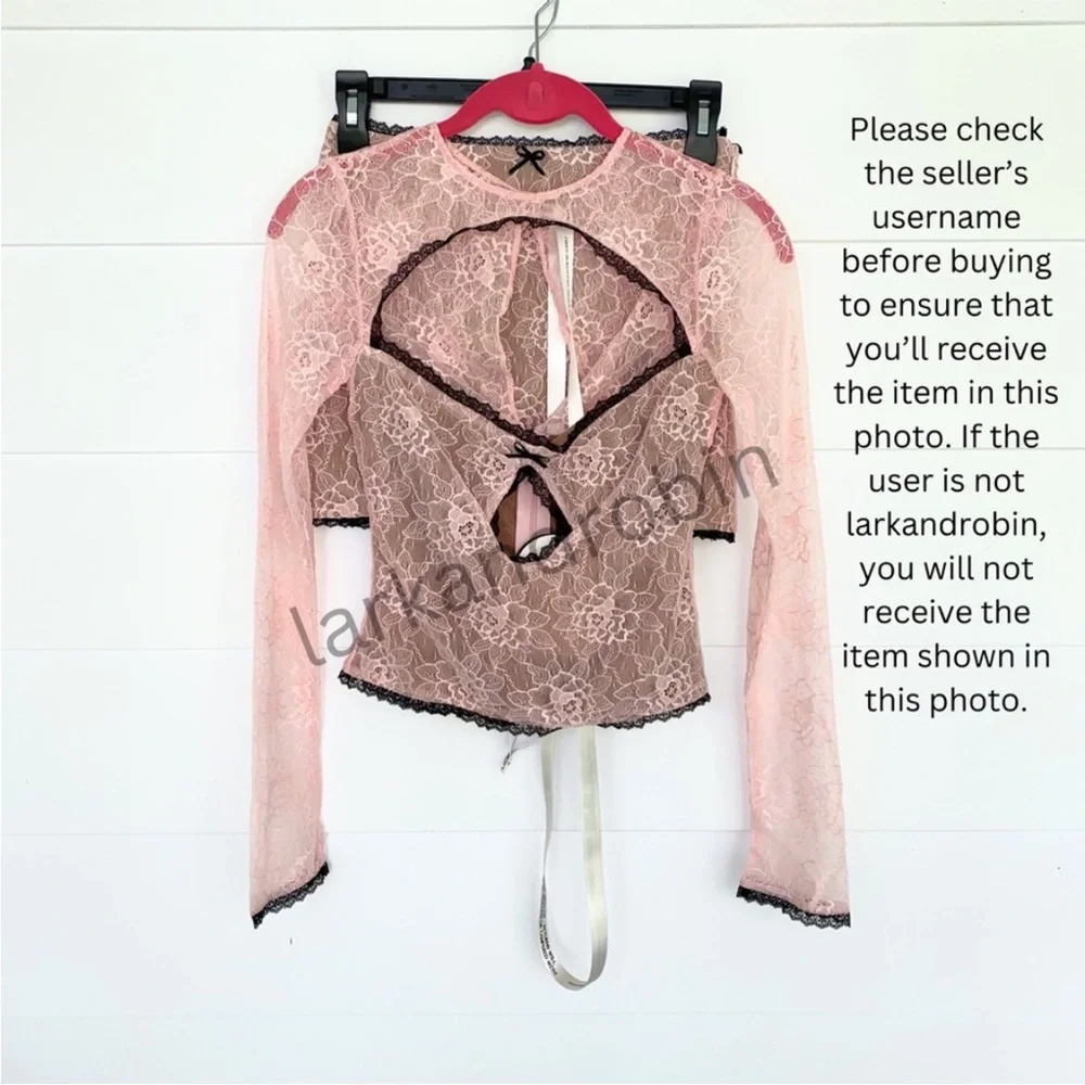 NEW House of CB Mistress Rocks Peony Lace Cutout Top and Skirt Set XS